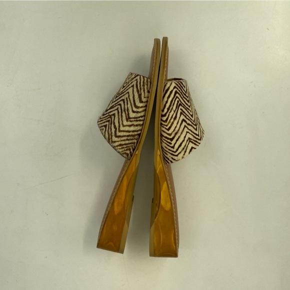 Anthropologie || Matisse Havana Slide Sandals Zebra Pony Hair Fur 10 NWOB - Picture 4 of 7